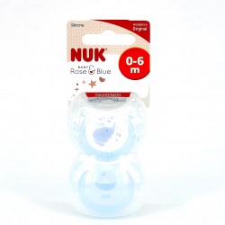 NUK Chupete Rose&Blue Silicona 0-6m Azul