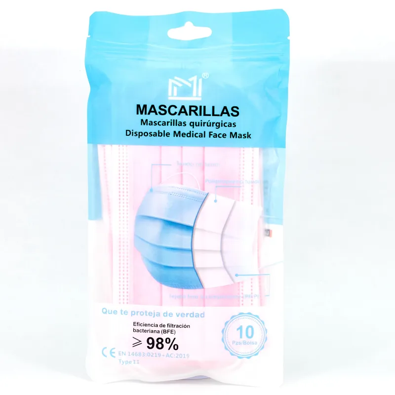 Mascarilla Quirúrgica Adulto Rosa, 10 Uds.