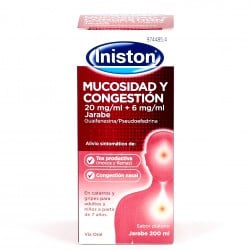 Iniston mucosidad y congestión 20 mg/ml + 6 mg/ml jarabe, 200ml.