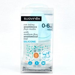Suavinex Biberon Silicona T1, 150ml.