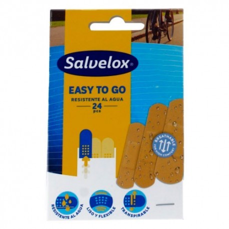 Salvelox Easy To Go Apósito Adhesivo Resistenta al Agua, 24Uds.