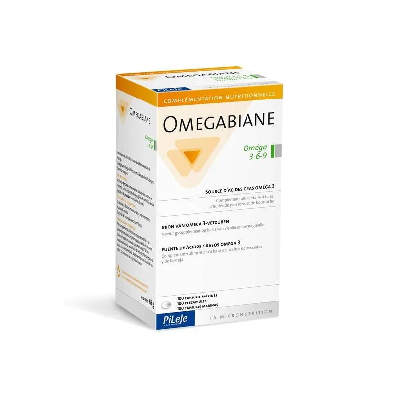 Pileje Omegabiane 3-6-9, 100 cápsulas.