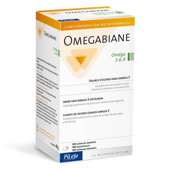 Pileje Omegabiane 3-6-9, 100 cápsulas.
