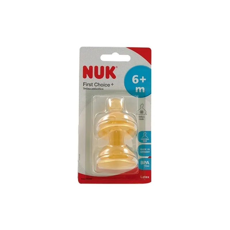 NUK Tetina Látex M +6m, 2uds. NUK Tetina Látex M +6m, 2uds.