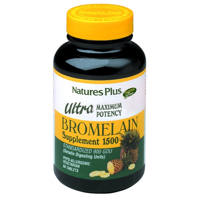 Natures Plus Ultra Bromelaina 1500mg, 60 comprimidos.