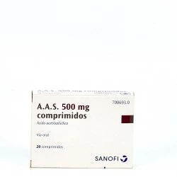 AAS 500mg Aspirina, 20 Comprimidos.