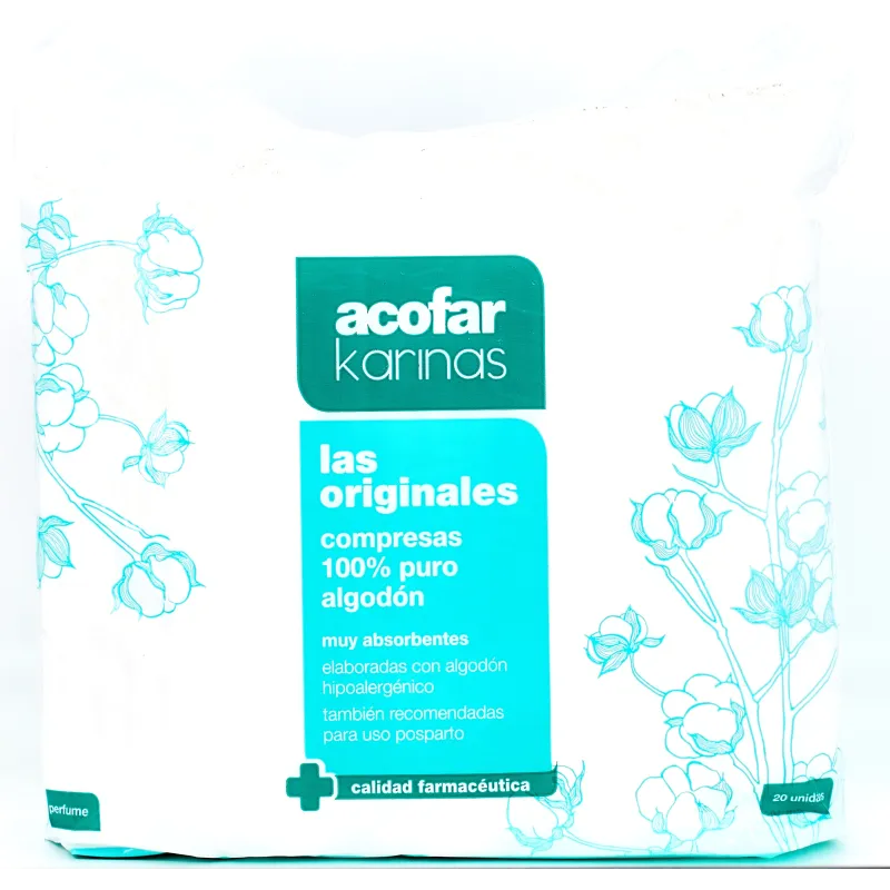 Acofar Karinas Compresas Algodón, 20 Uds. Acofar Karinas Compresas Algodón, 20 Uds.