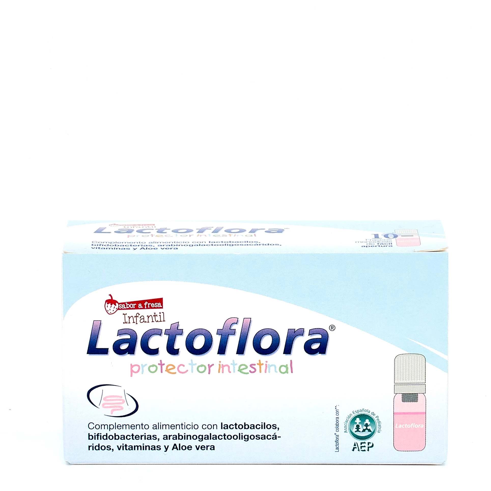 Lactoflora Protector Intestinal Infantil fresa, 10 Viales.