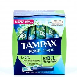 Tampax Compak Pearl Super, 16 Tampones.