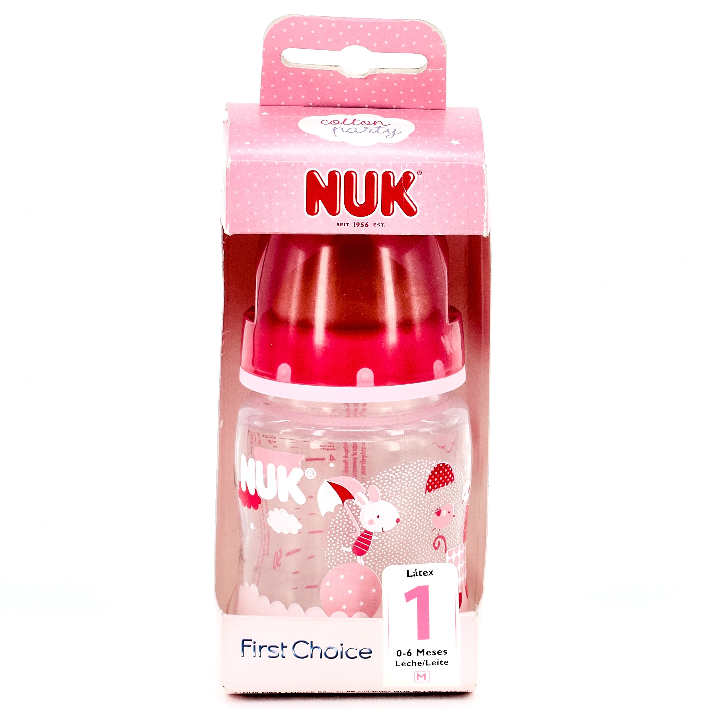 Nuk Biberon First Choice Boca Ancha Latex para bebés de 0 a 6 meses