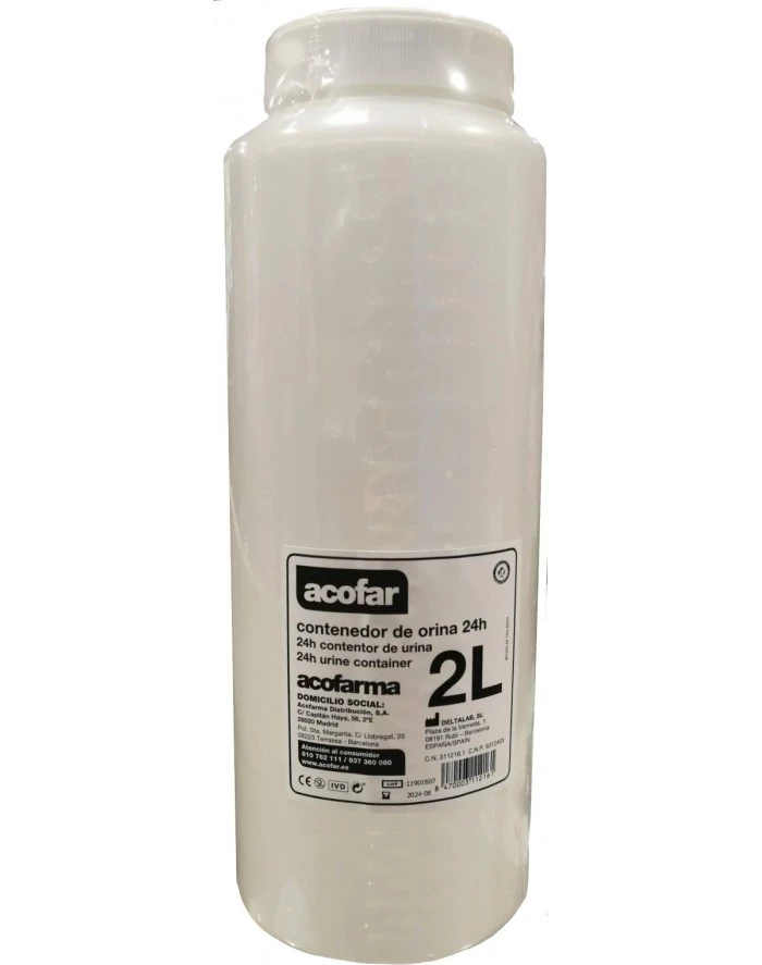 Acofar Bote Contenedor Orina 24h, 2L.