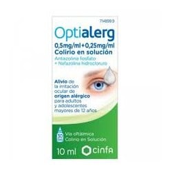 Optialerg 5 mg/ml + 0,25 mg/ml Colirio, 10ml.