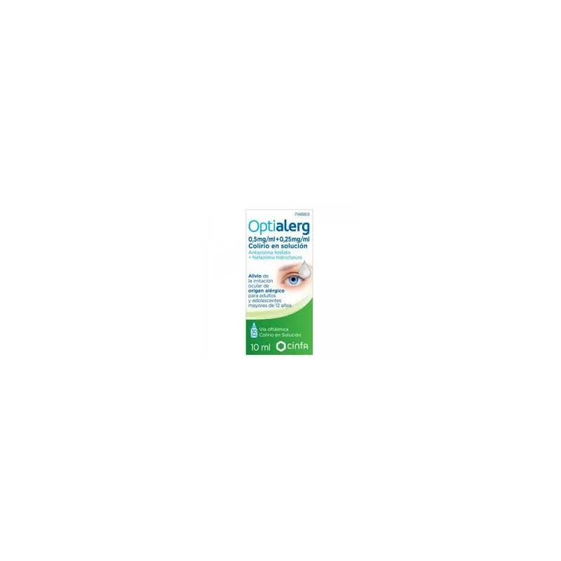 Optialerg 5 mg/ml + 0,25 mg/ml Colirio, 10ml.