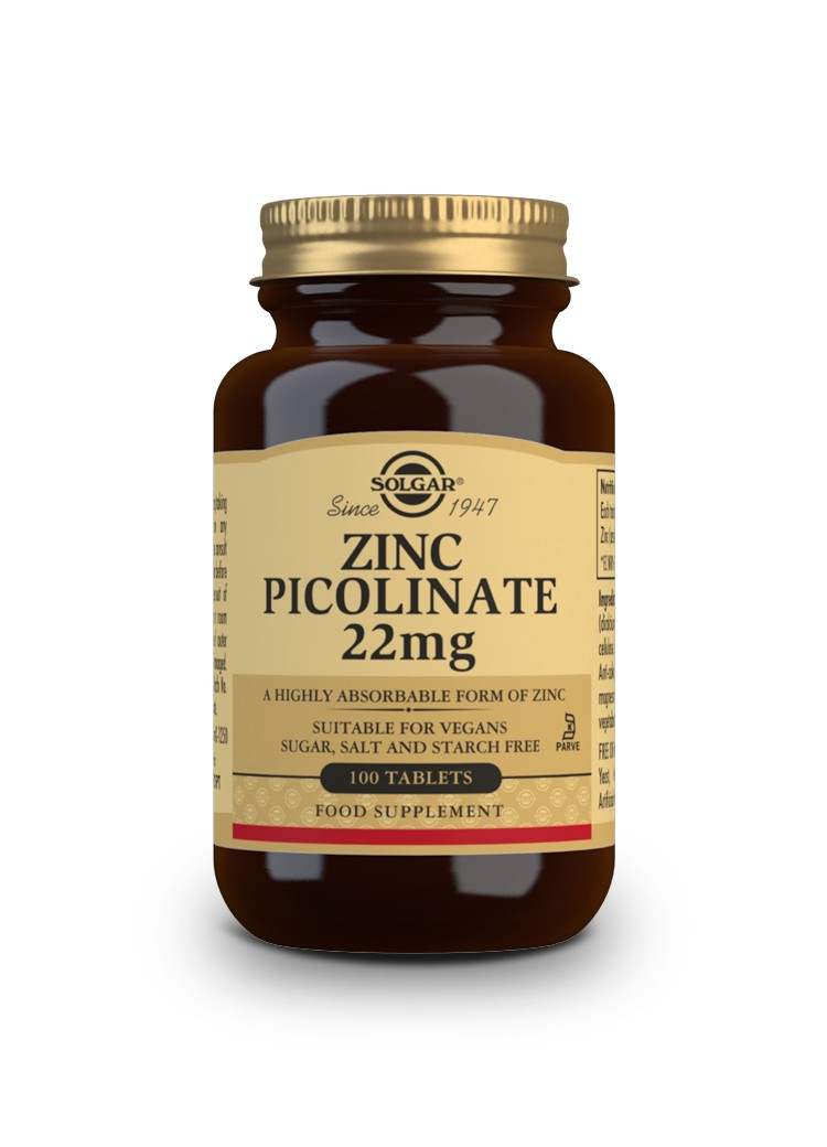 Solgar Picolinato Zinc 22 mg. 100 Comprimidos.