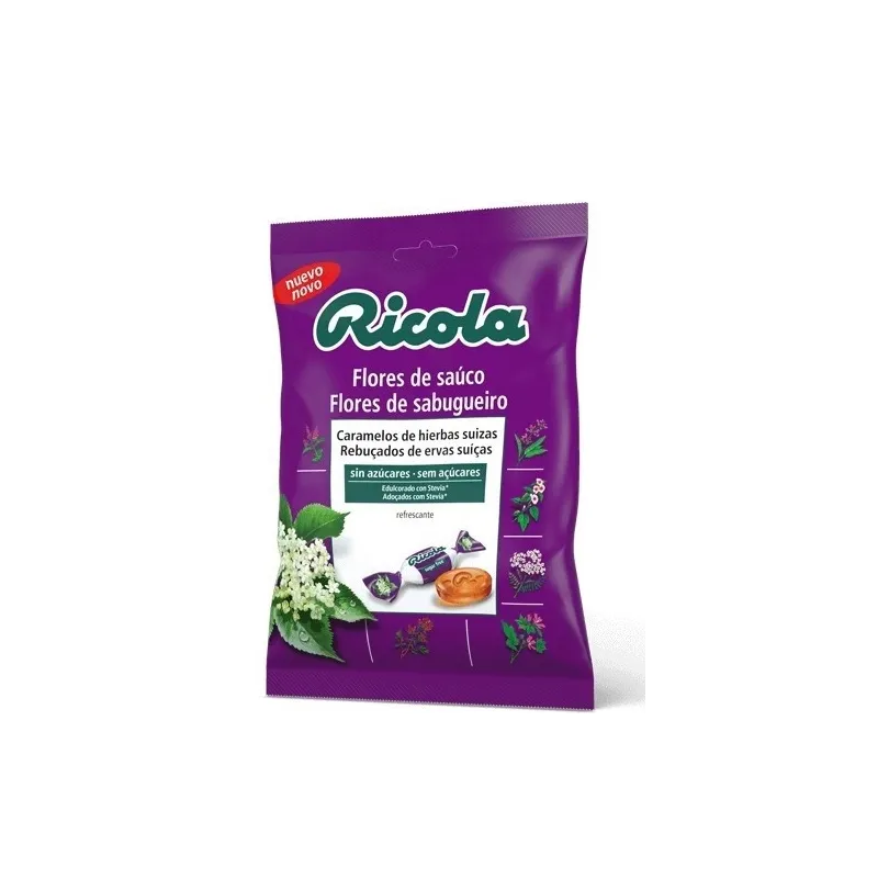 Ricola caramelo sabor Sauco con Estevia, 70g.