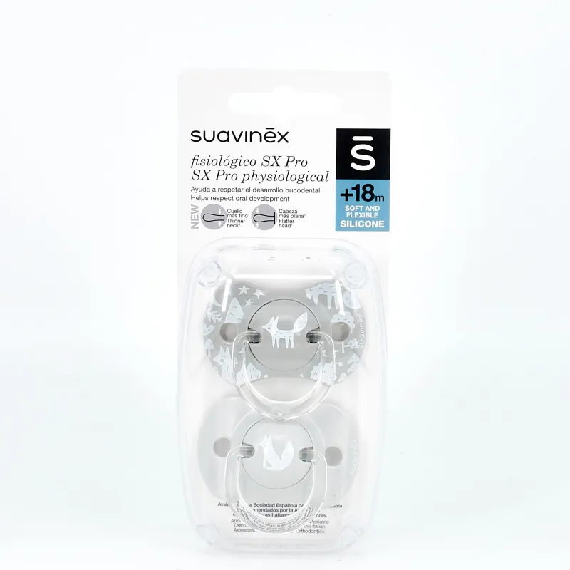 Suavinex Chupetes Prints tetina fisiologica SX Pro +18m, 2 Uds. Suavinex Chupetes Prints tetina fisiologica SX Pro +18m, 2 Uds.