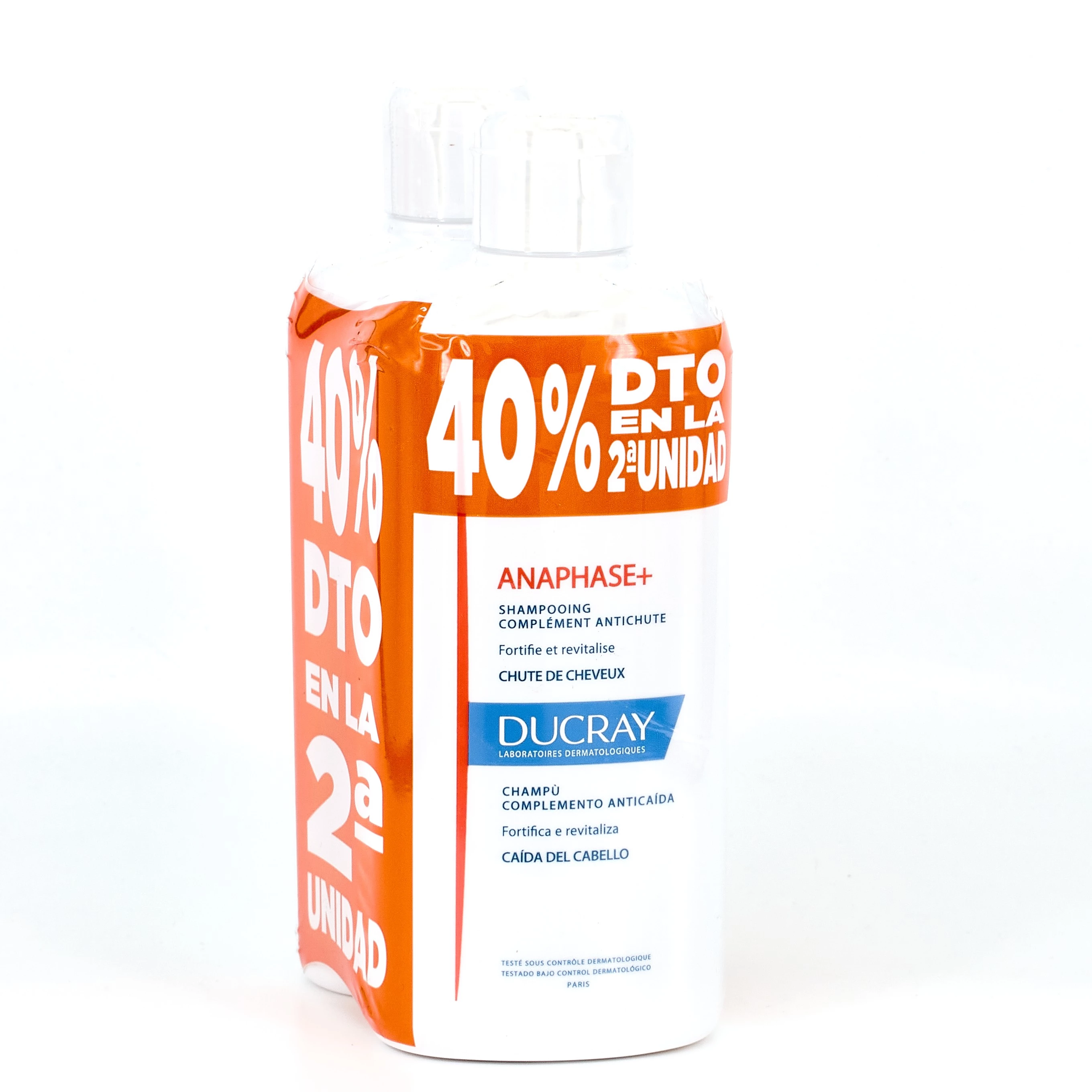 Ducray Anaphase Champú Anticaída DUPLO, 2x400ml.