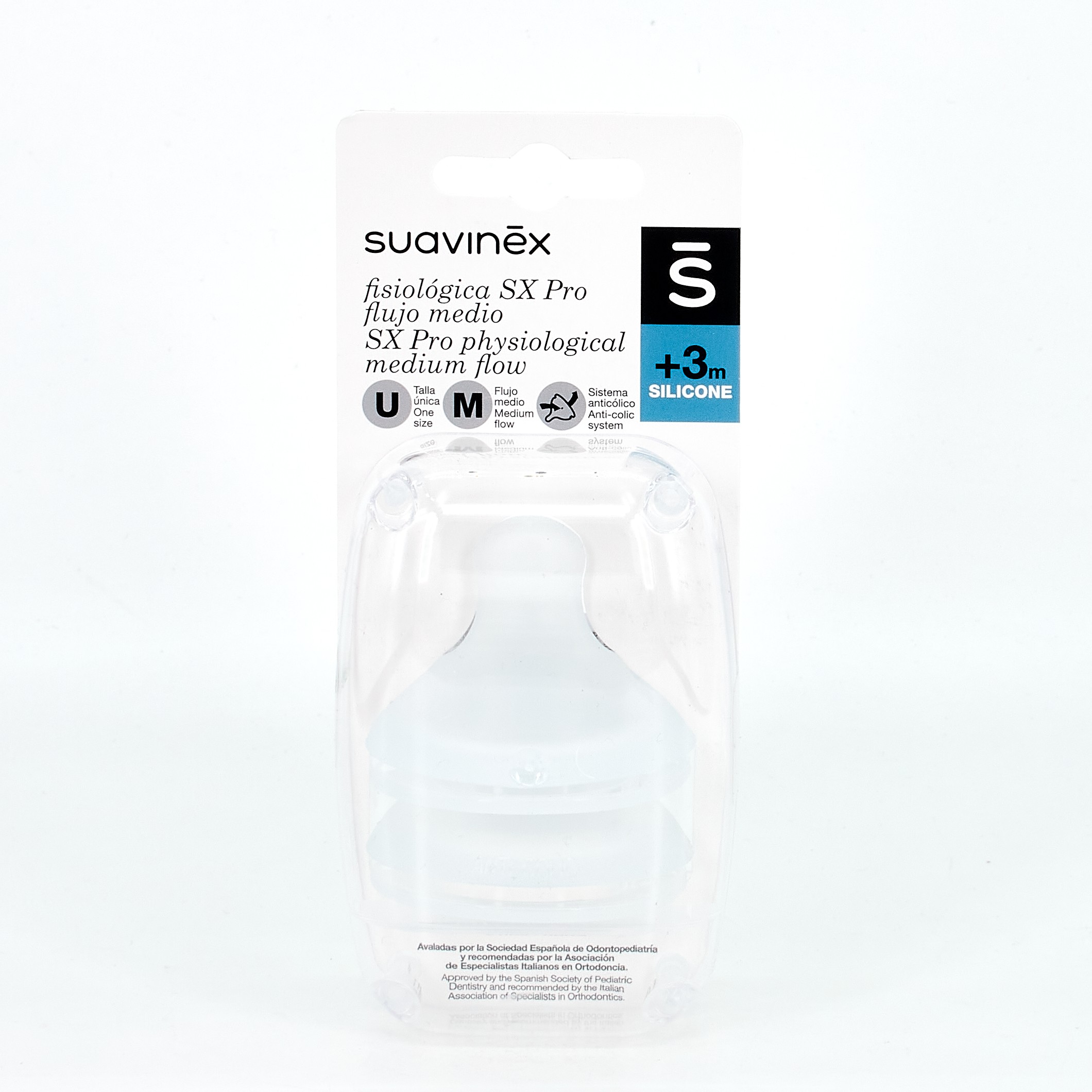 Suavinex Tetina Silicona Fisiológica Flujo Medio, 2 Uds.