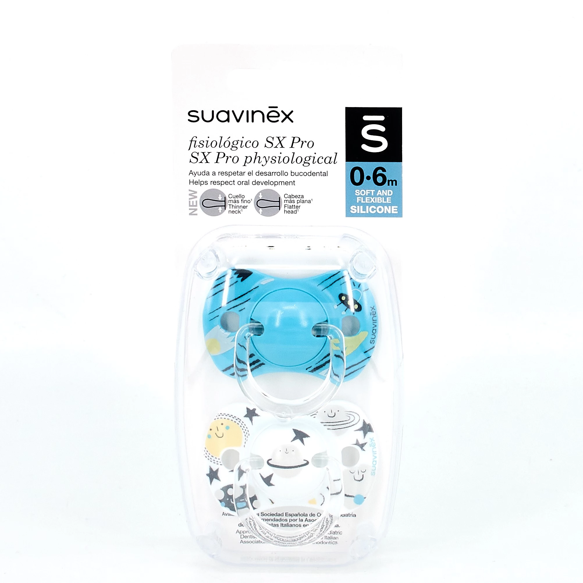 SUAVINEX CHUPETE SILICONA FISIOLOGICO 0-6M 2 UDS