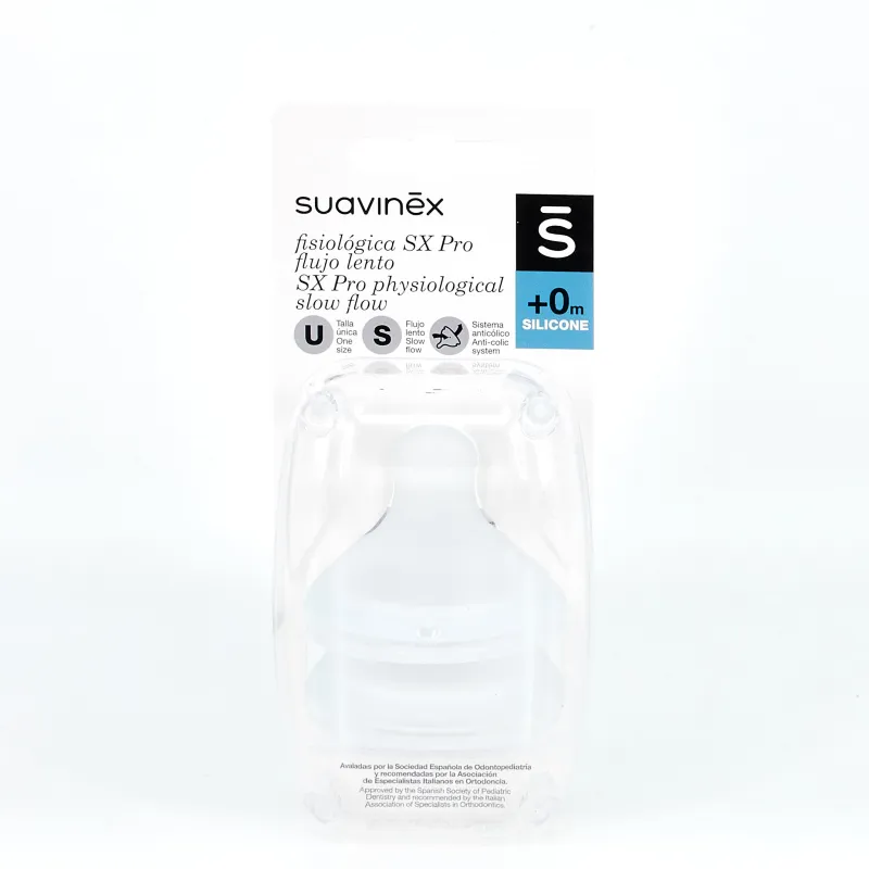 Suavinex Tetina Silicona Fisiológica Flujo Lento, 2 Uds. Suavinex Tetina Silicona Fisiológica Flujo Lento, 2 Uds.