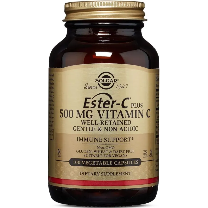 Solgar Ester C Plus 500mg, 100 cápsulas.