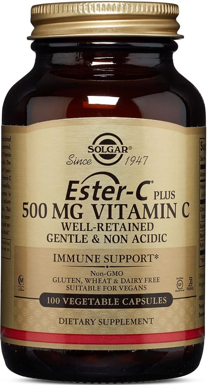 Solgar Ester C Plus 500mg, 100 cápsulas.