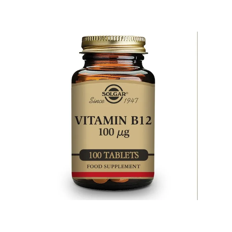Solgar Vitamina B12VIT B12 100ug. Cianocobalamina, 100 comprimidos. Solgar Vitamina B12VIT B12 100ug. Cianocobalamina, 100 comprimidos.