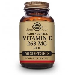 Solgar Vitamina E 400UI 268mg, 50 cápsulas blandas vegetales