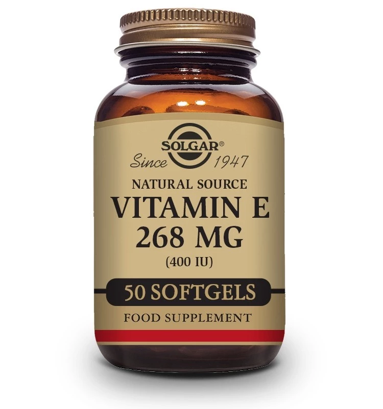 Solgar Vitamina E 400UI 268mg, 50 cápsulas blandas vegetales