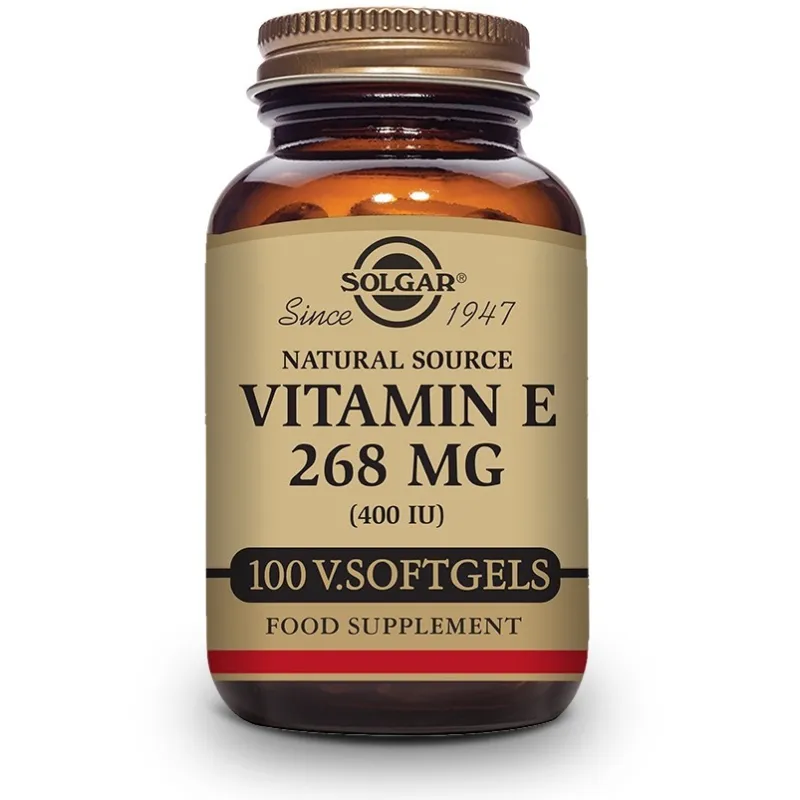 Solgar Vitamina E 400ui 268mg, 100 cápsulas blandas.