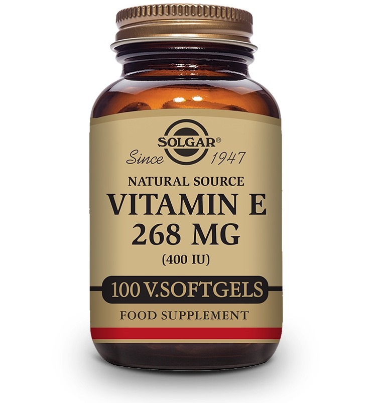 Solgar Vitamina E 400ui 268mg, 100 cápsulas blandas.