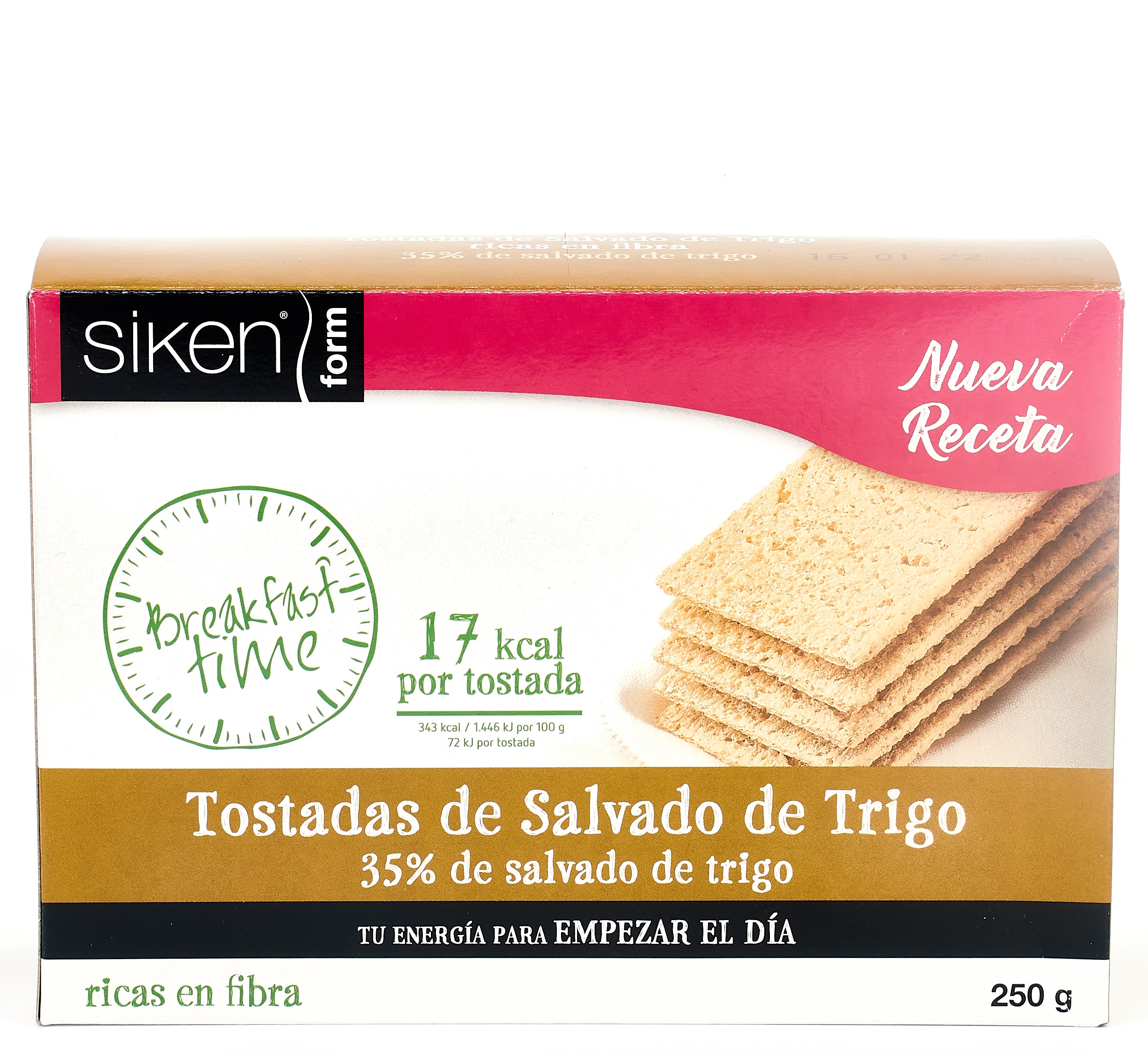 Siken Form Breakfast Time Tostadas de salvado de trigo, 250g.