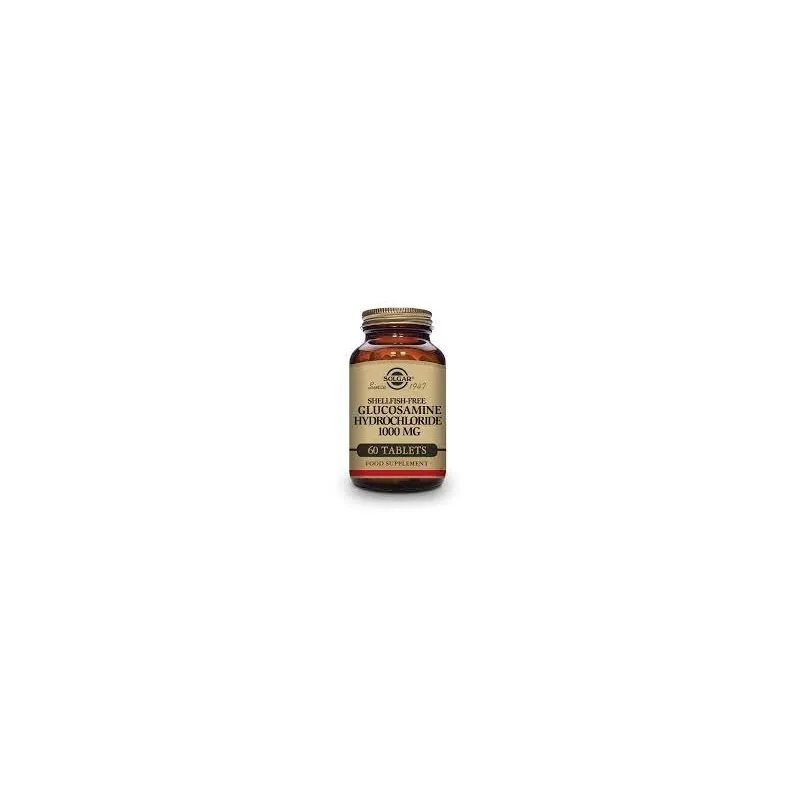 Solgar Glucosamina Clorhidrato 1000 mg, 60 Comp. Libre crustáceo.