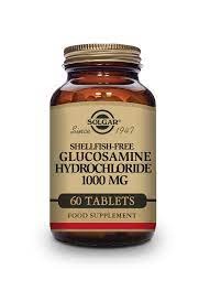 Solgar Glucosamina Clorhidrato 1000 mg, 60 Comp. Libre crustáceo.