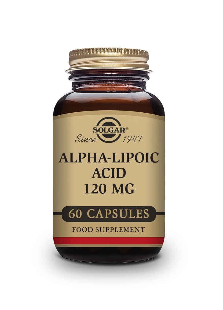 Solgar Ácido Alfa Lipoico 120 mg, 60 Cápsulas Vegetales.