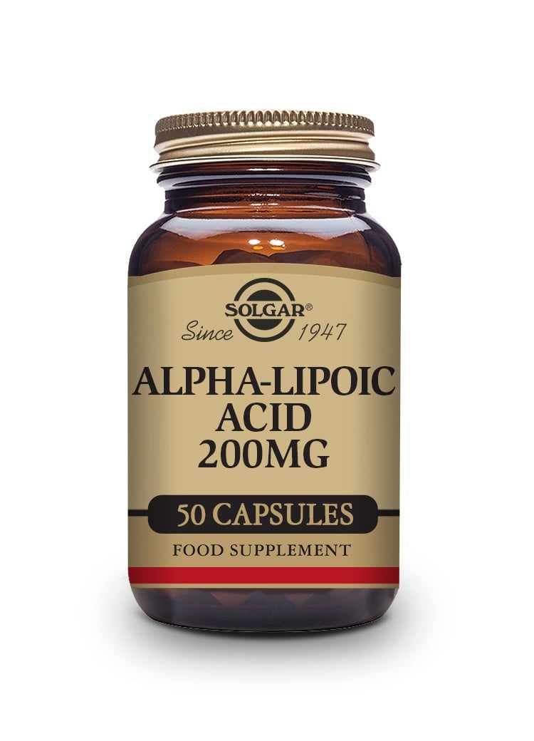 Solgar Ácido Alfa Lipoico 200 mg, 50 Cápsulas Vegetales.