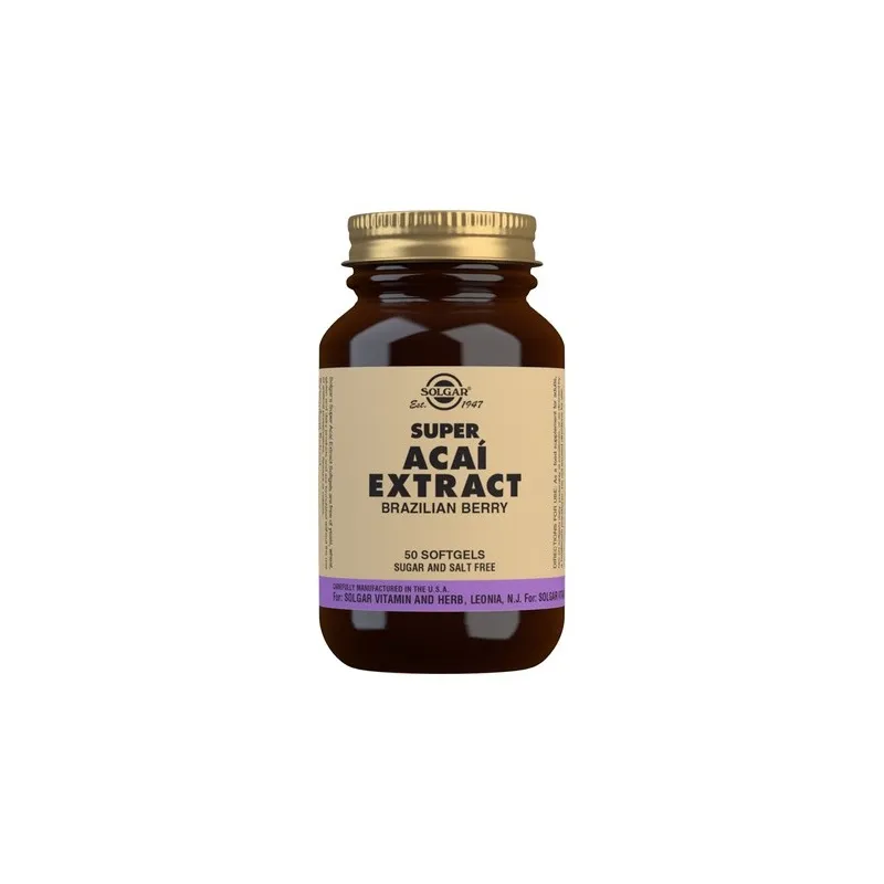 Solgar Super Acai Extracto de Baya de Brasil, 50 Perlas.