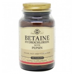 Solgar Betaína Clorhidrato con Pepsina, 100 Comprimidos.