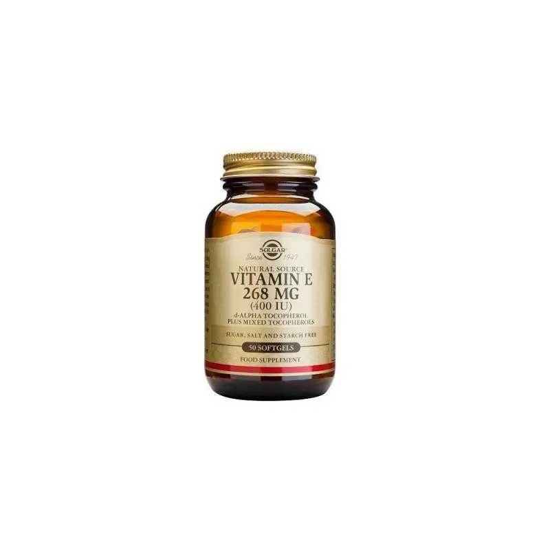 Solgar Vit E Seca 400 UI 268mg, 50 Cápsulas Vegetales. Solgar Vit E Seca 400 UI 268mg, 50 Cápsulas Vegetales.