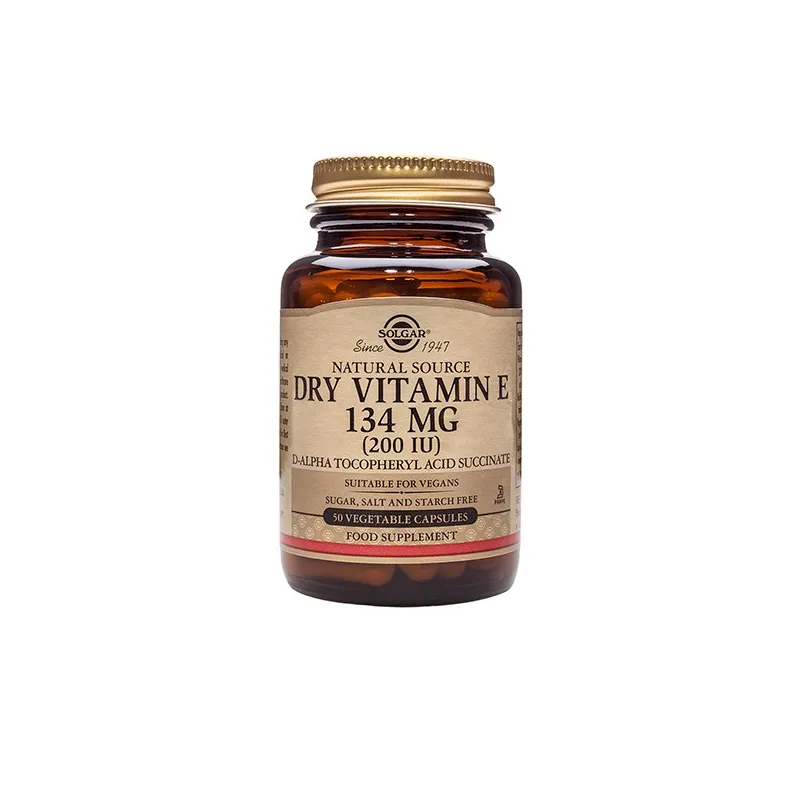 Solgar Vit E 200 UI 134mg, 50 Cápsulas Vegetales.