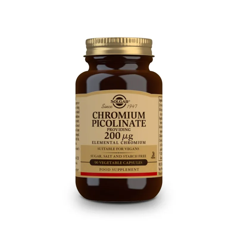 Solgar Picolinato Cromo 200 Mcg, 90 Cápsulas.