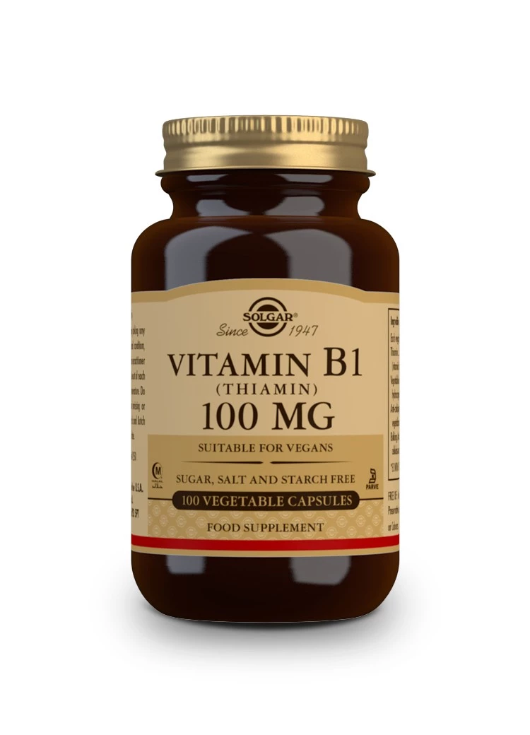 Solgar Vit B1 (Tiamina) 100 mg, 100 Cápsulas Vegetales.