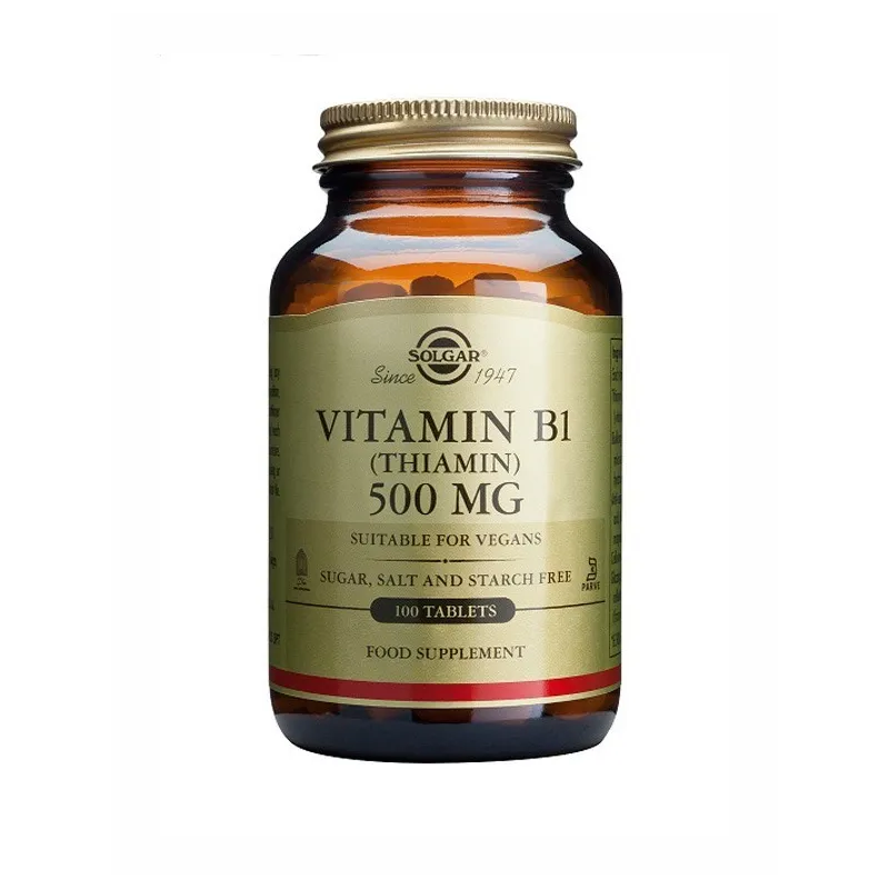 Solgar Vit B1 (Tiamina) 500 mg, 100 Comprimidos. Solgar Vit B1 (Tiamina) 500 mg, 100 Comprimidos.