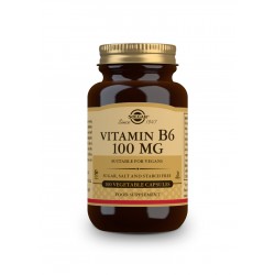 Solgar Vit B6 (Piridoxina) 100 mg, 100 Cápsulas Vegetales.