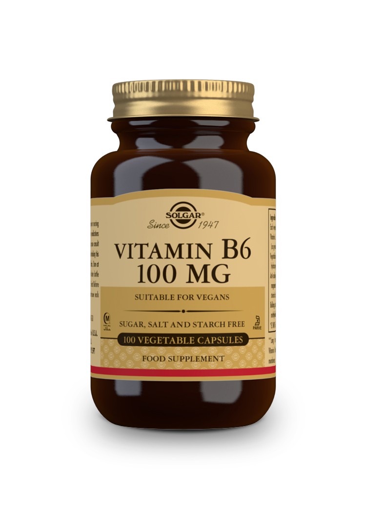 Solgar Vit B6 (Piridoxina) 100 mg, 100 Cápsulas Vegetales.