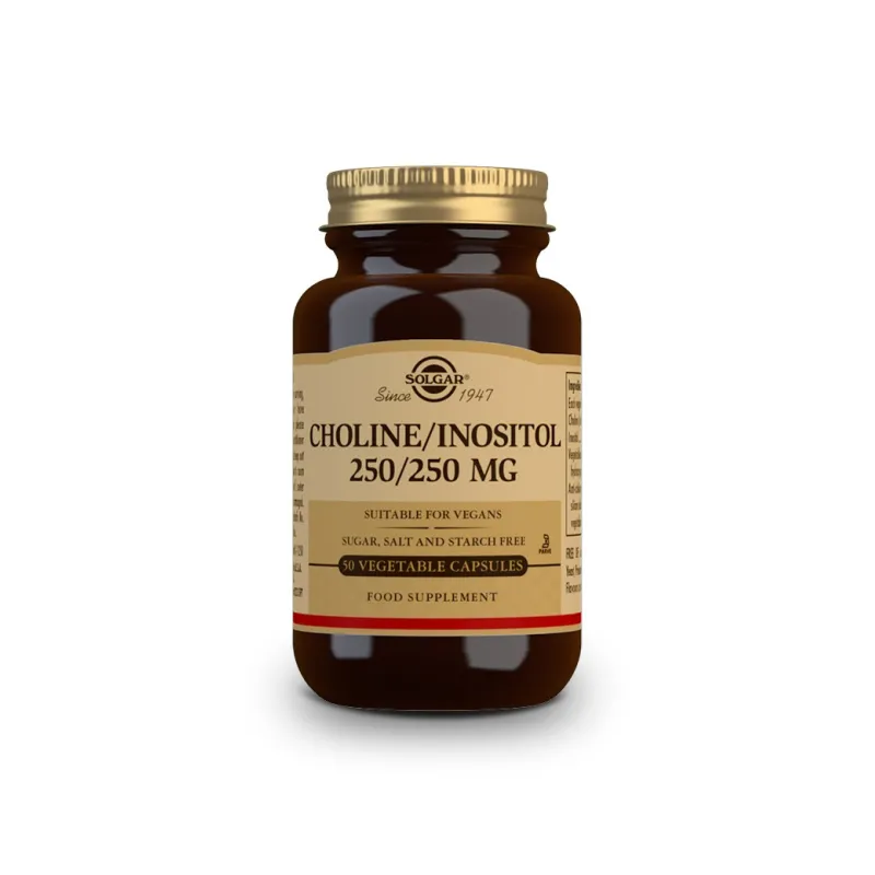 Solgar Colina/ Inositol 250/250 mg, 50 Cápsulas Vegetales.