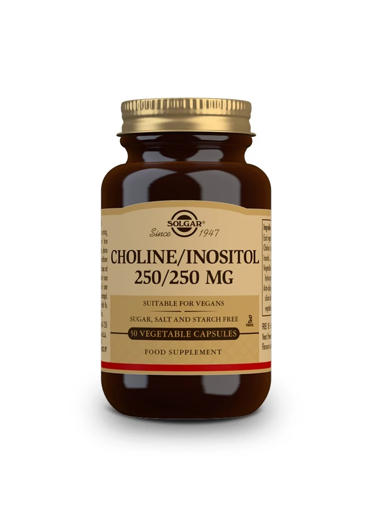 Solgar Colina/ Inositol 250/250 mg, 50 Cápsulas Vegetales.