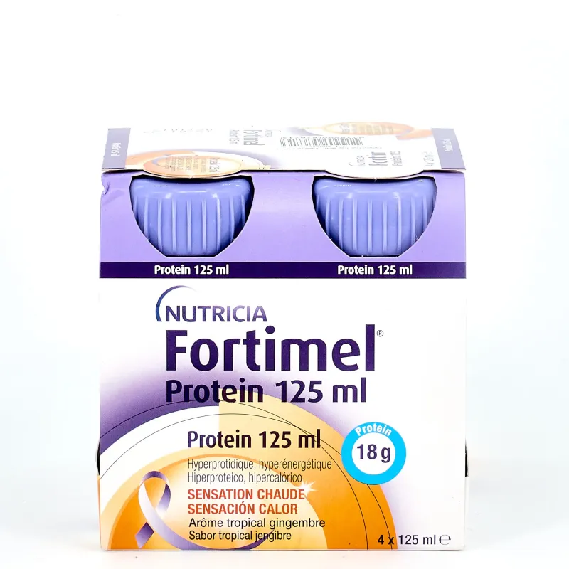 Fortimel Compact Protein Sabor tropical/jengibre, 4X125 ml. Fortimel Compact Protein Sabor tropical/jengibre, 4X125 ml.