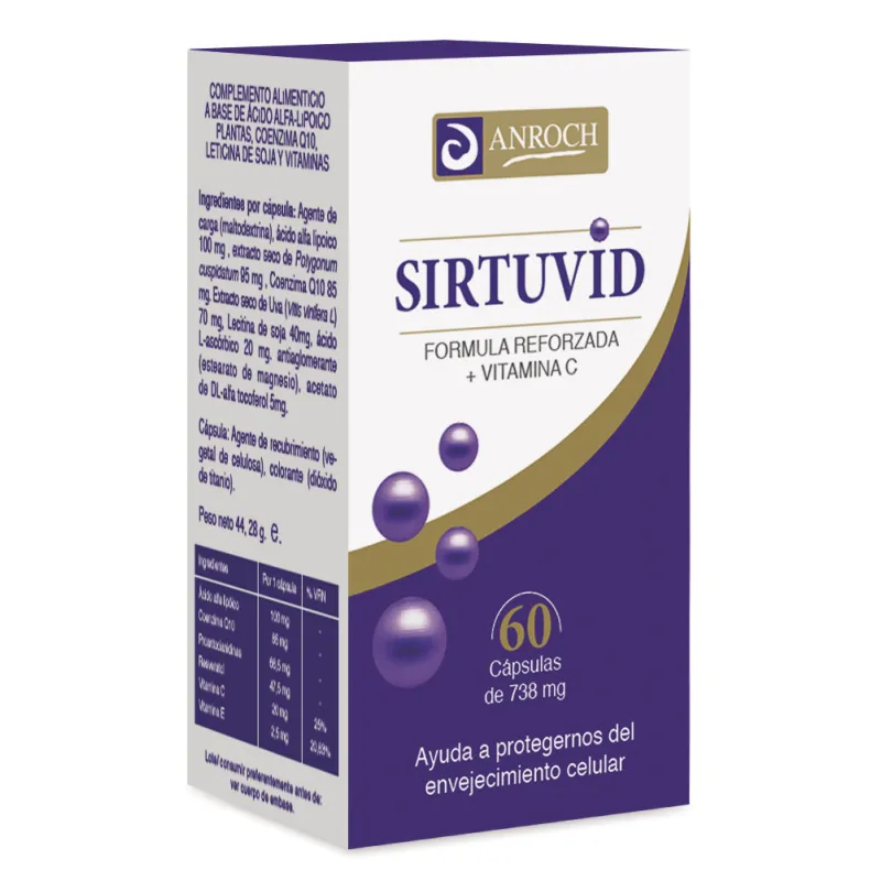 Anroch Sirtuvid 550mg, 60 cápsulas| Farmacia Barata Anroch Sirtuvid 550mg, 60 cápsulas| Farmacia Barata