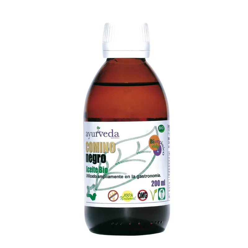Ayurveda Aceite de Comino Negro Puro BIO, 200 ml Beneficia la salud